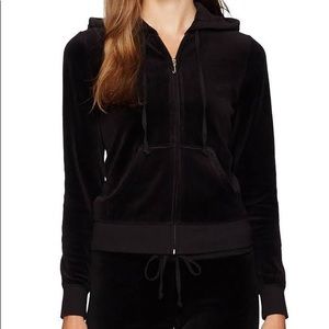 J u i c y  C o u t u r e • Y2K Vintage velour plain black classic hoodie